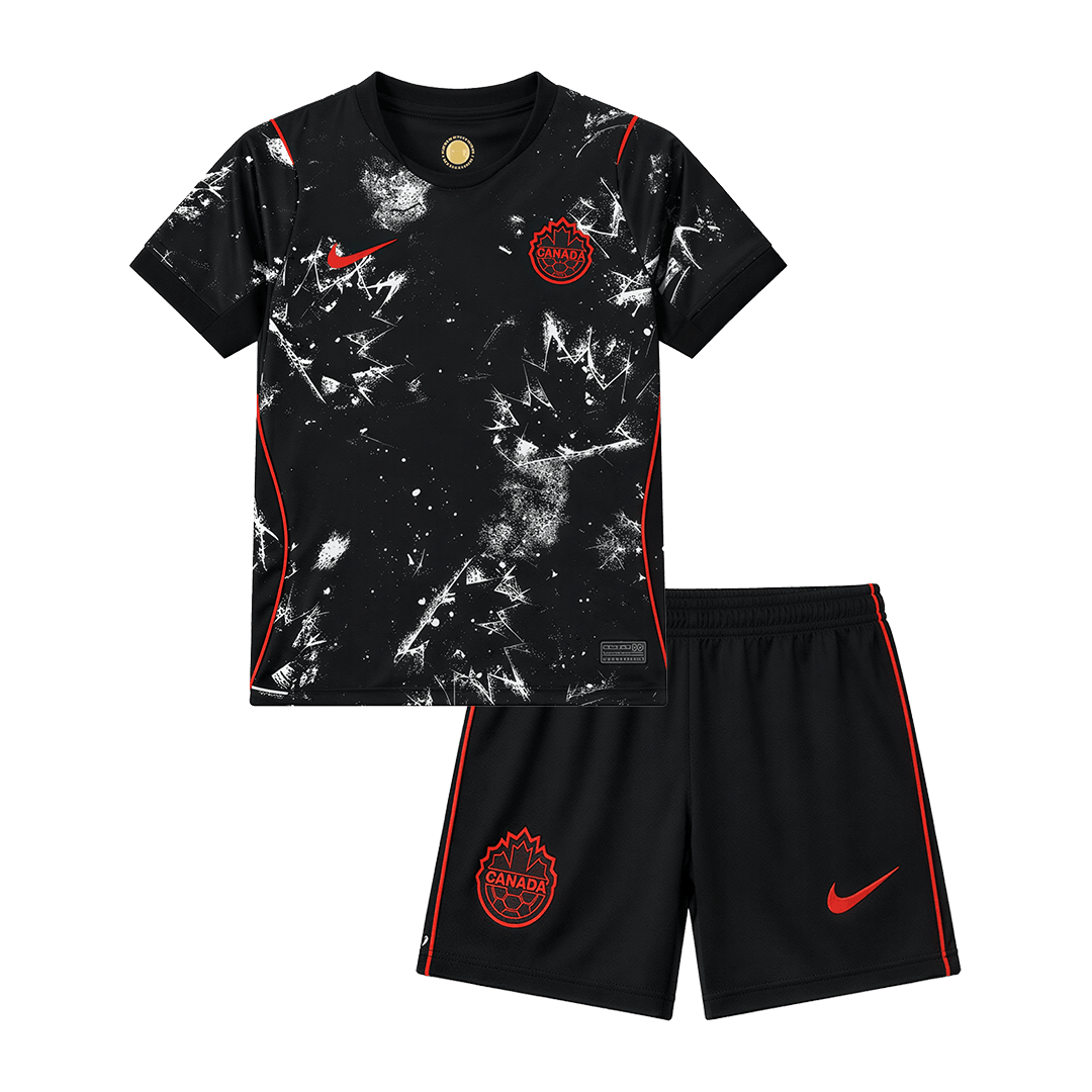 Kid's Canada Away Soccer Jersey Kit(Jersey+Shorts) 2026