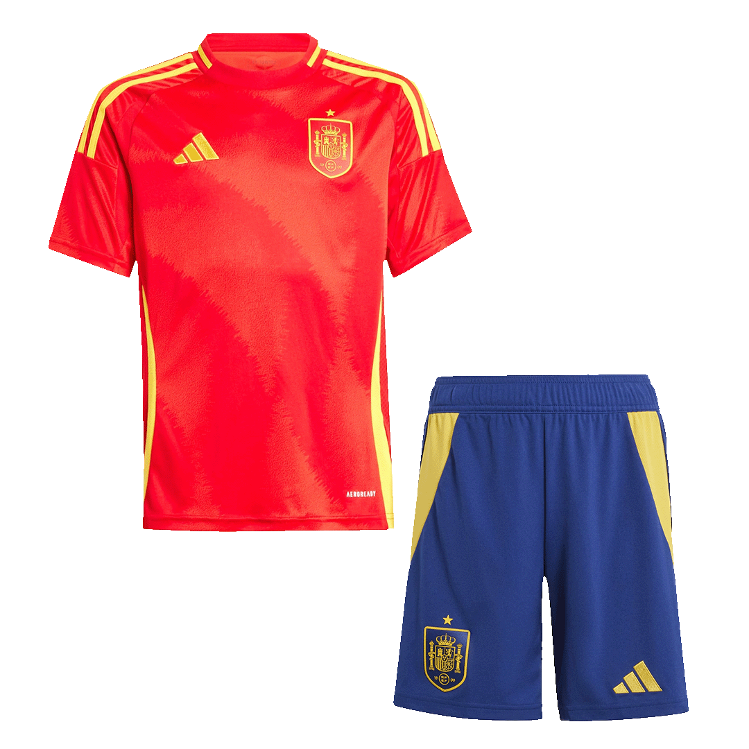 Kid's Spain Home Soccer Jersey Kit(Jersey+Shorts) Euro