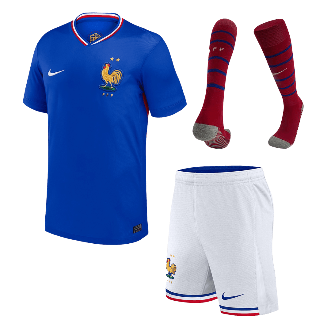 France Home Soccer Jersey Kit(Jersey+Shorts+Socks) Euro