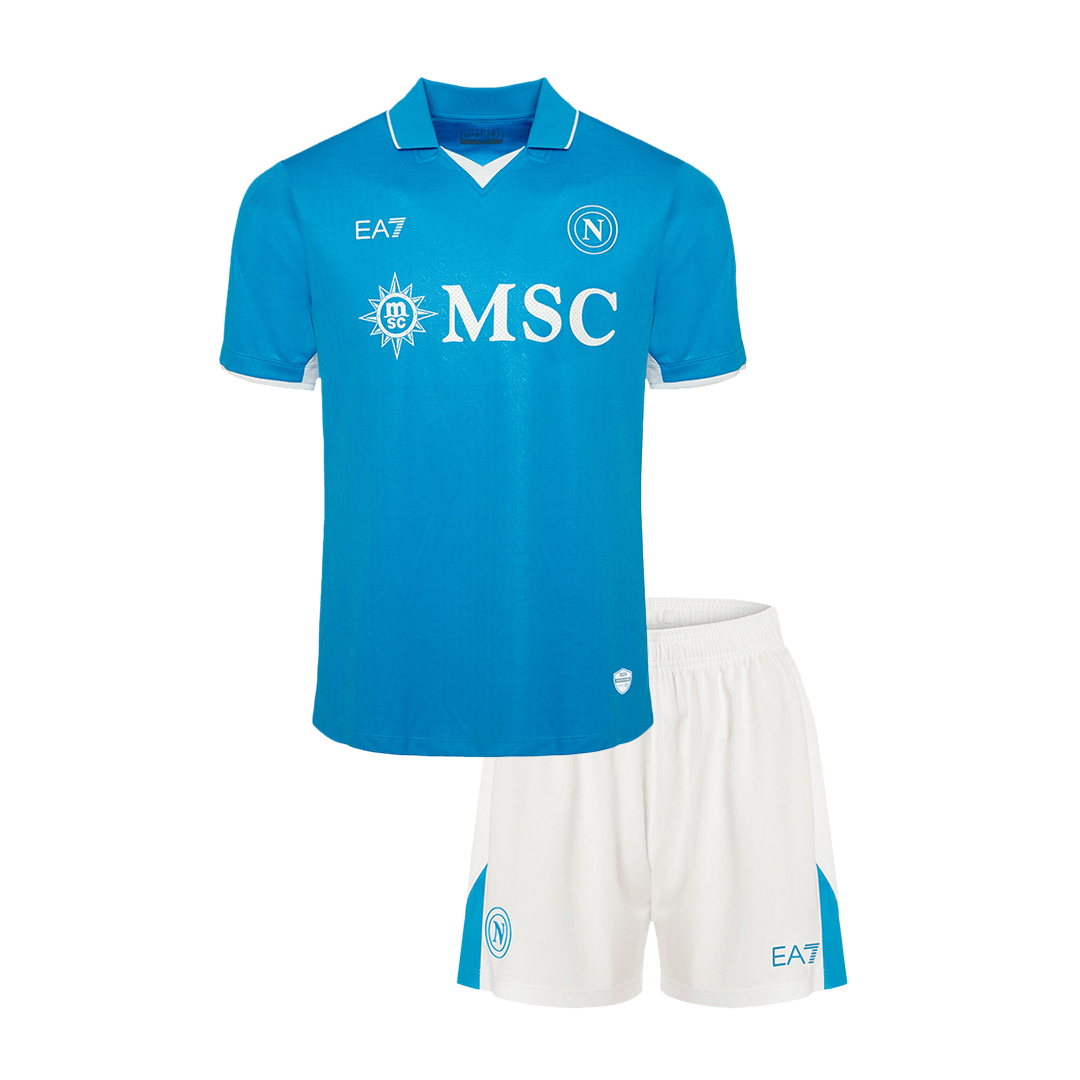 Kid's Napoli Home Soccer Jersey Kit(Jersey+Shorts)