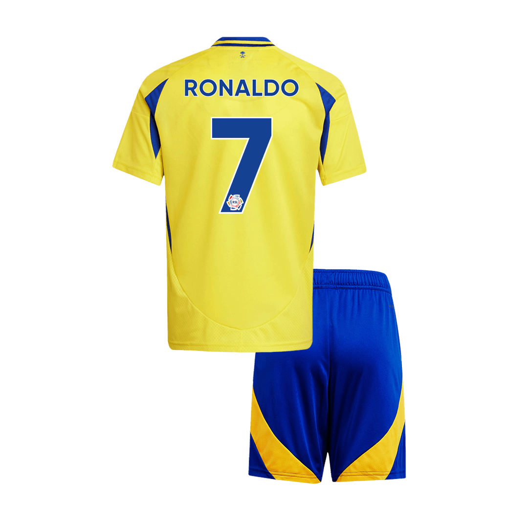 Kid's RONALDO #7 Al Nassr Home Soccer Jersey Kit(Jersey+Shorts) - ACL