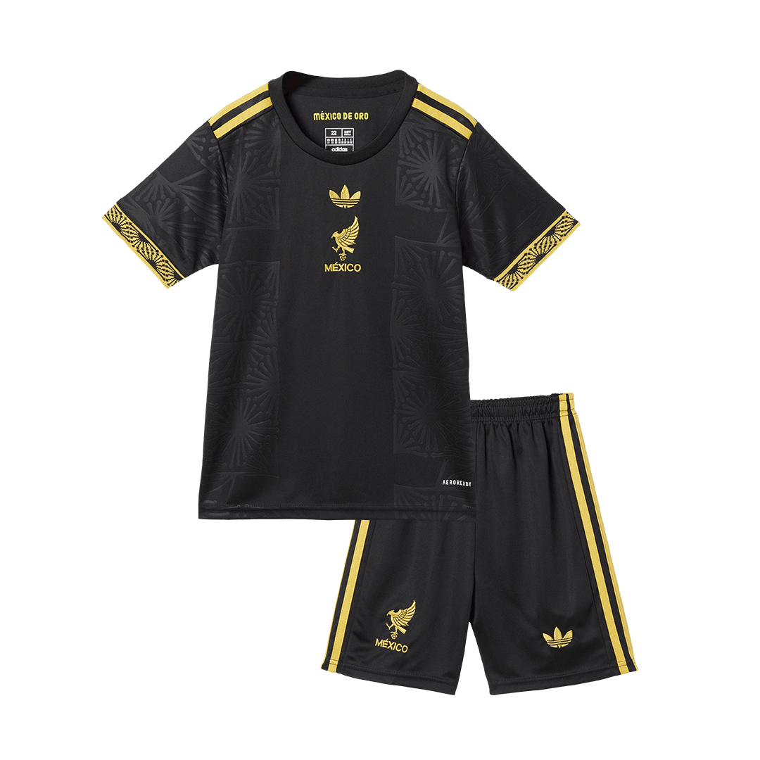 Kid's Mexico Third Away Soccer Jersey Kit(Jersey+Shorts) 2025 - Gold Cup