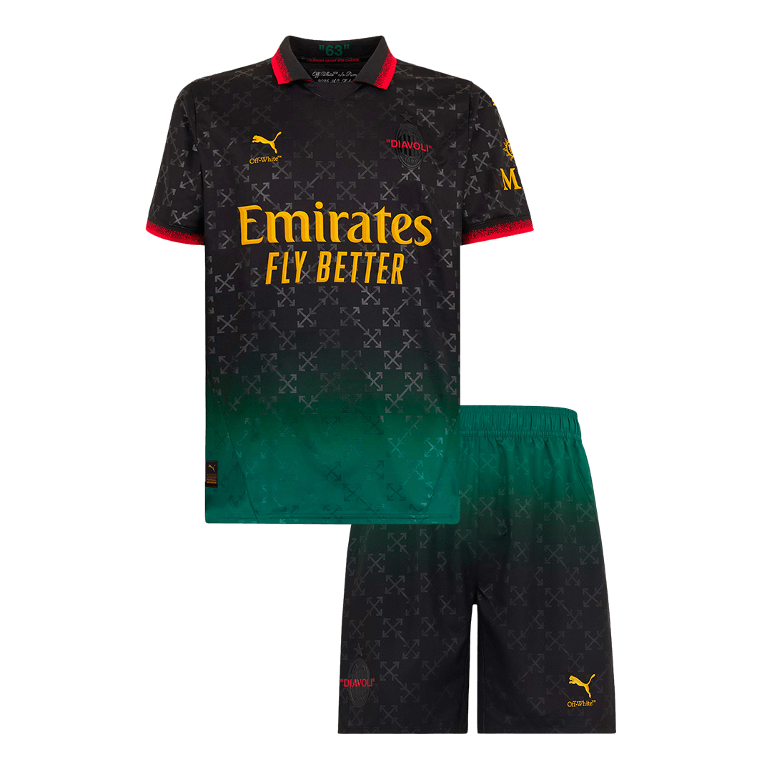 Kid's AC Milan Fourth Away Soccer Jersey Kit(Jersey+Shorts)