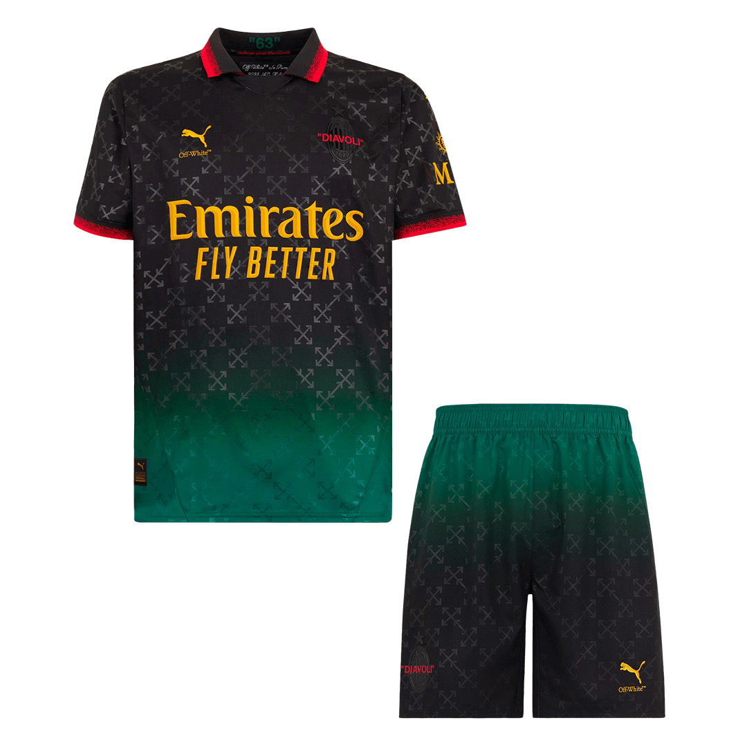 AC Milan Fourth Away Soccer Jersey Kit(Jersey+Shorts)
