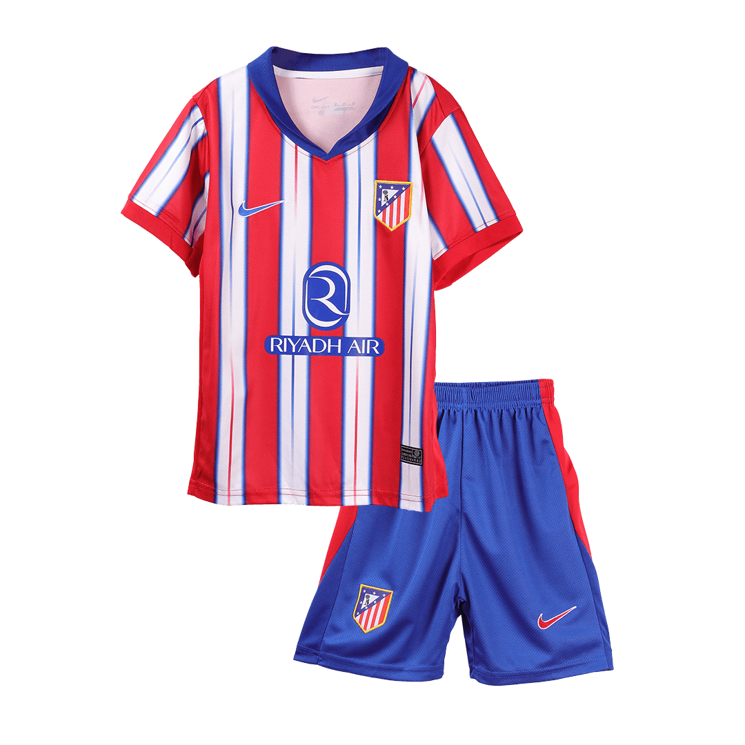 Kid's Atletico Madrid Home Soccer Jersey Kit(Jersey+Shorts)