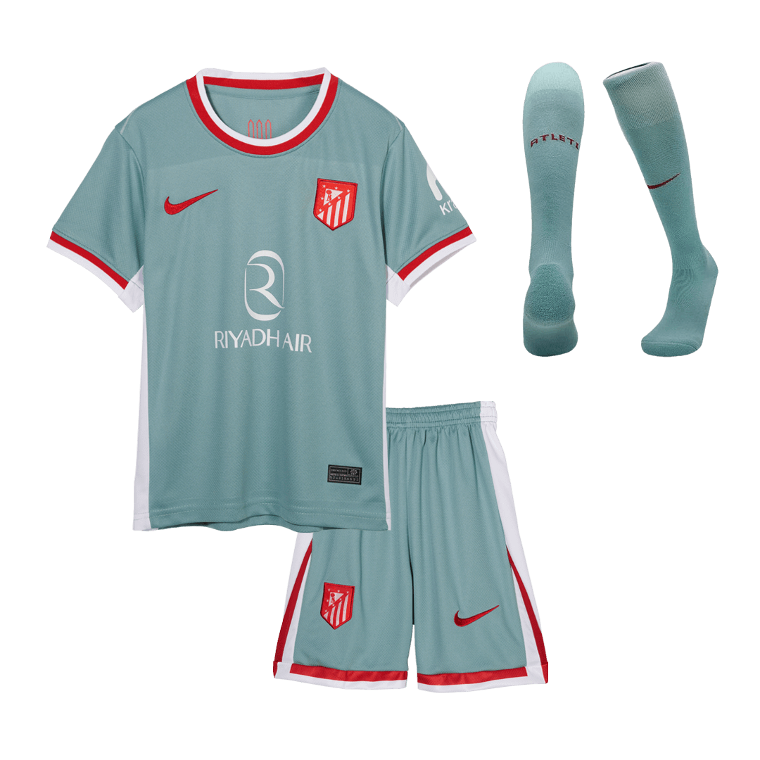 Kid's Atletico Madrid Away Soccer Jersey Kit(Jersey+Shorts+Socks)