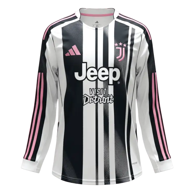 Juventus Home Long Sleeve Soccer Jersey 2025/26