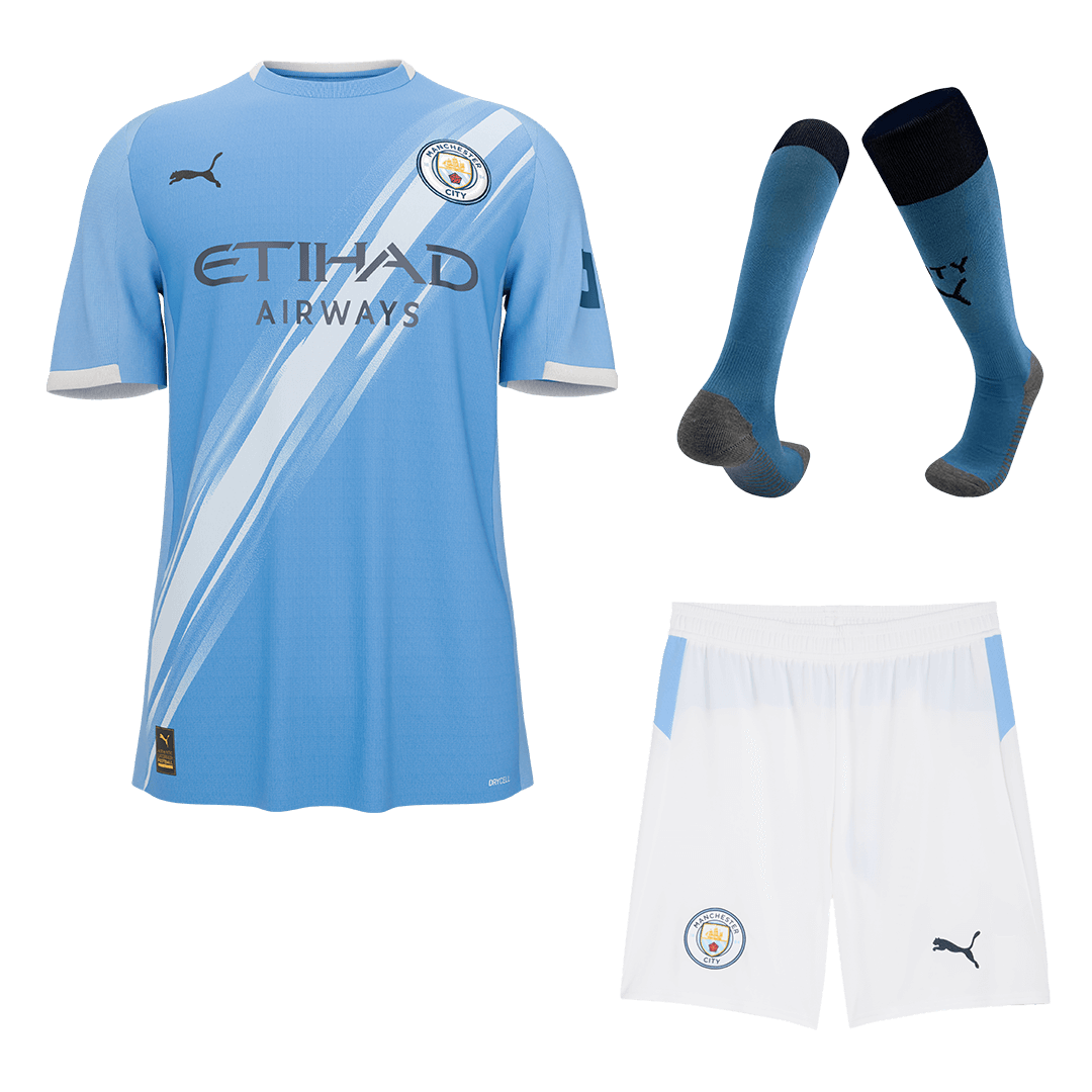Manchester City Home Soccer Jersey Kit(Jersey+Shorts+Socks) 2025/26