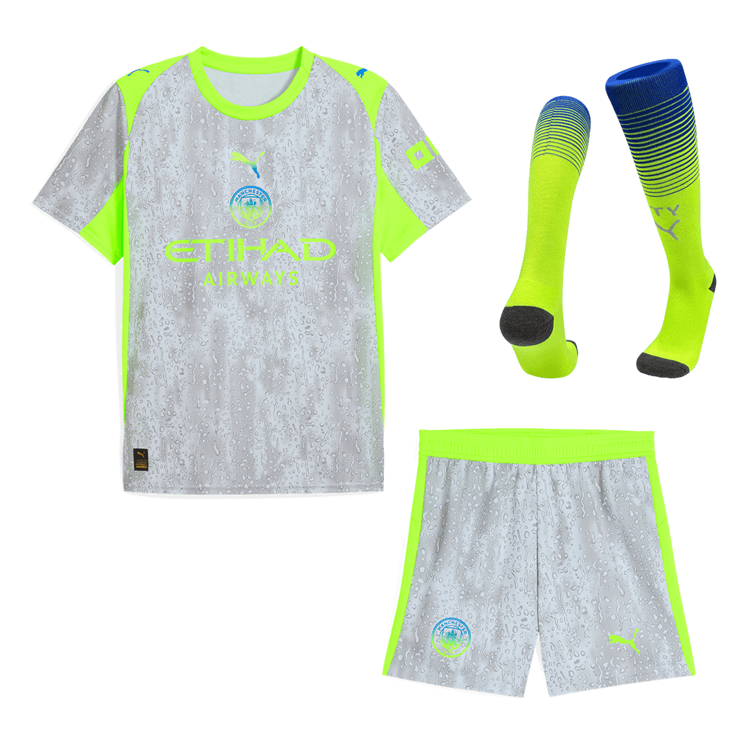 Manchester City Third Away Soccer Jersey Kit(Jersey+Shorts+Socks) 2025/26