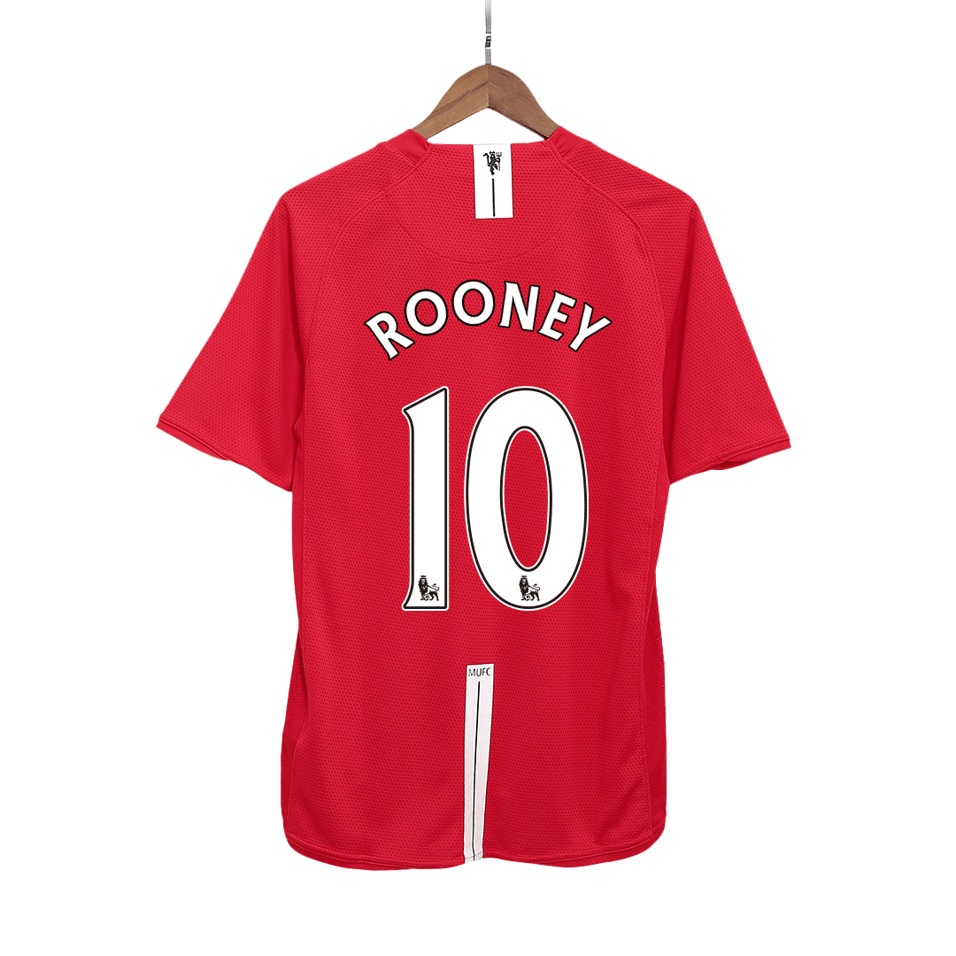 Retro ROONEY #10 2007/08 Manchester United Home Soccer Jersey