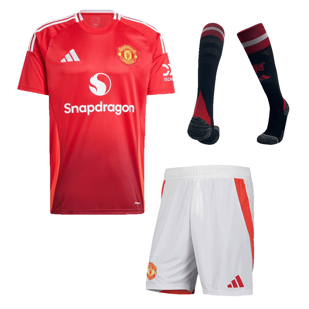 Manchester United Home Soccer Jersey Kit(Jersey+Shorts+Socks)