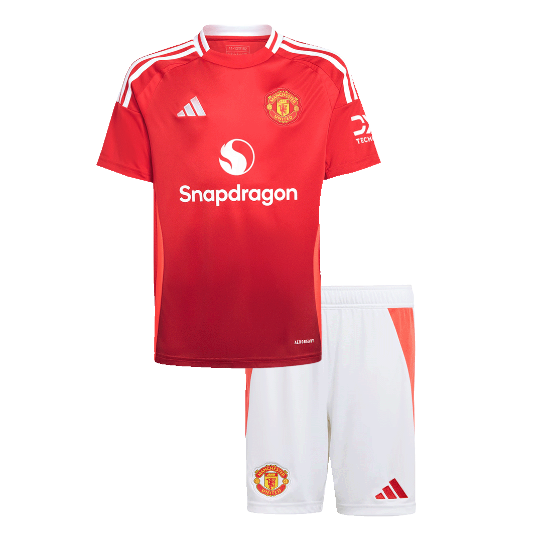 Kid's Manchester United Home Soccer Jersey Kit(Jersey+Shorts)