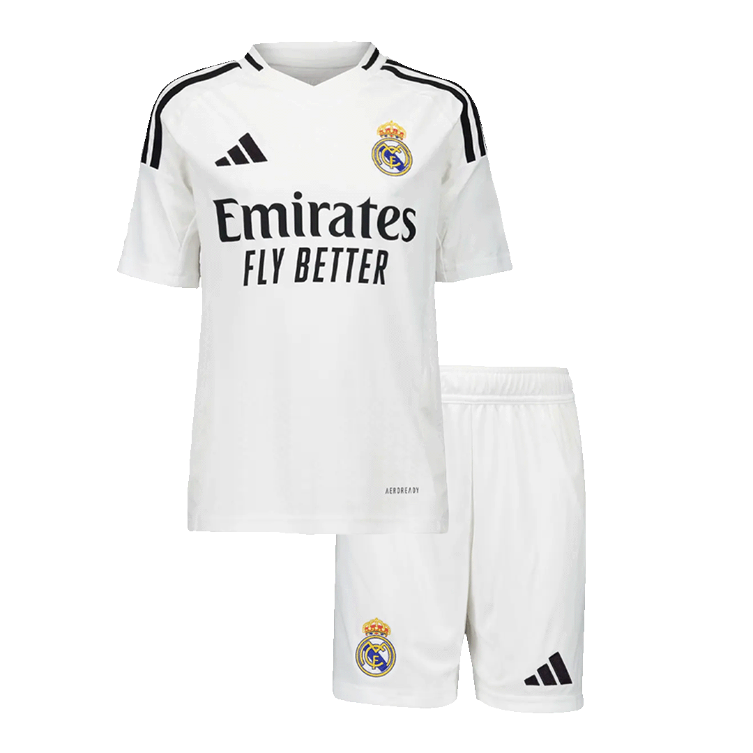Kid's BELLINGHAM #5 Real Madrid Home Soccer Jersey Kit(Jersey+Shorts)