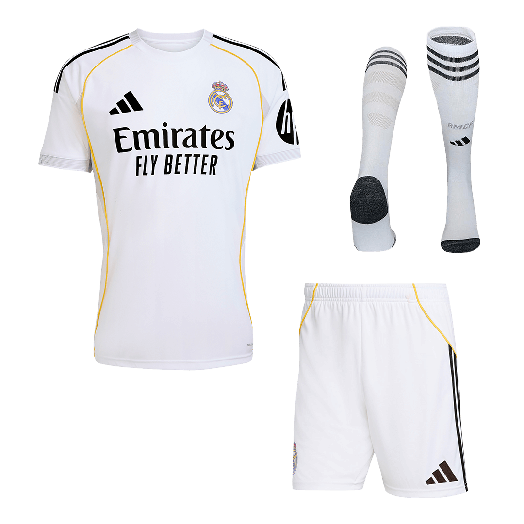 Real Madrid Home Soccer Jersey Kit(Jersey+Shorts+Socks) 2025/26
